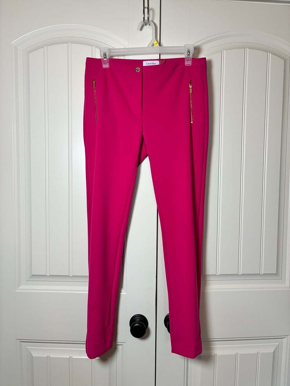 Calvin Klein Women's Hot Pink Zip Pocket Ankle Dress Pants Size 6